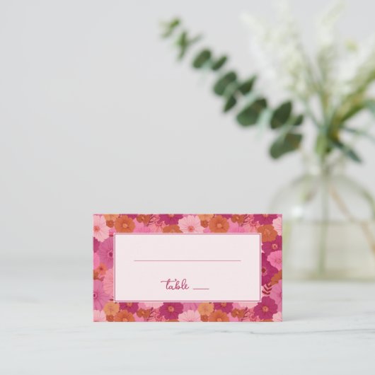 Carte De Placement Folie Florale Rose Joyeuse (Debout devant)