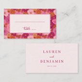 Carte De Placement Folie Florale Rose Joyeuse (Devant / Derrière)