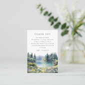 Carte De Placement Forest Lakeside Wildflower Wedding Thank You (Debout devant)