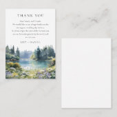Carte De Placement Forest Lakeside Wildflower Wedding Thank You (Devant / Derrière)