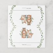 Carte De Placement Forêt Bois Animaux Végétation Baby shower Tente (Extérieur déplié)