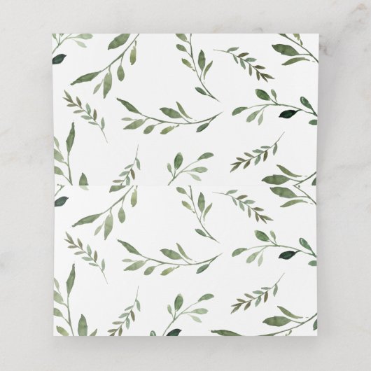 Carte De Placement Forêt Bois Animaux Végétation Baby shower Tente (Intérieur déplié)