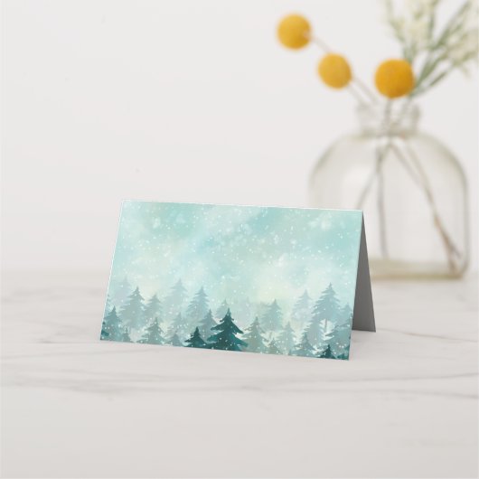 Carte De Placement Forêt d'hiver | Fêtes (Devant)