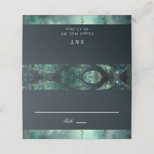 Carte De Placement Forêt enchantée Magique Jardin Mariage Carte de li (Extérieur déplié)