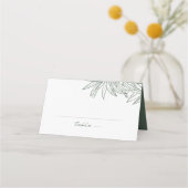 Carte De Placement Forêt Vert Simple Main Tirée Botanique Plié (Devant)