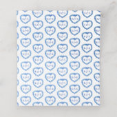 Carte De Placement Forget me not heart art monogram wedding blue (Intérieur déplié)