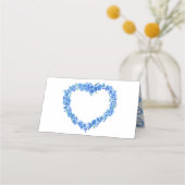 Carte De Placement Forget-me-not heart art wedding blue white (Dos)