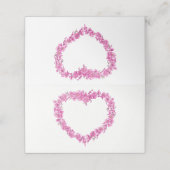 Carte De Placement Forget-me-not heart art wedding pink white (Extérieur déplié)