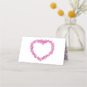 Carte De Placement Forget-me-not heart art wedding pink white (Dos)