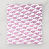 Carte De Placement Forget-me-not heart art wedding pink white (Intérieur déplié)