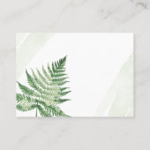 Carte De Placement Fougère verte minimaliste  (Dos)