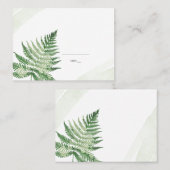 Carte De Placement Fougère verte minimaliste  (Devant / Derrière)