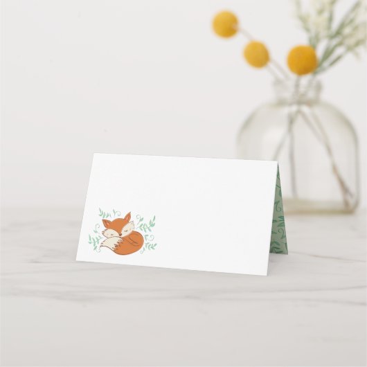 Carte De Placement Fox Baby shower Animaux boisés (Devant)