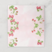 Carte De Placement Fraises à l'aquarelle douce (Extérieur déplié)