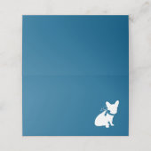 Carte De Placement Français Baby shower Bulldog Français Frenchie Blu (Extérieur déplié)