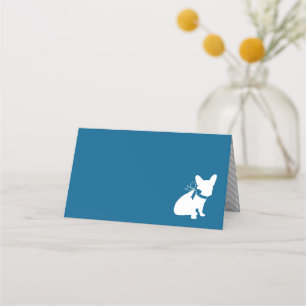 Carte De Placement Français Baby shower Bulldog Français Frenchie Blu