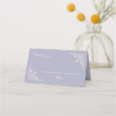 Carte De Placement Français Lilac Élégant Blanc Numéro de table Carte (Devant)