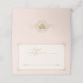 Carte De Placement Français Romance Heart Mariage Gold ID870 (Extérieur déplié)