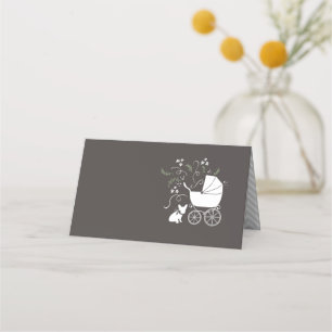 Carte De Placement French Bulldog Theme Party - Baby shower neutre