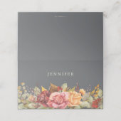 Carte De Placement Frontale florale automnale/automnale Thanksgiving (Extérieur déplié)