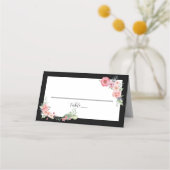 Carte De Placement Frontière noire Florale (Dos)