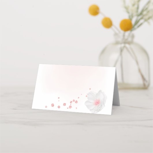 Carte De Placement fuchsia & blanc mariage floral (Dos)