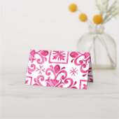 Carte De Placement Fuchsia Majolica carreaux magenta mariage (Dos)