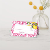 Carte De Placement Fuchsia Majolica magenta tuiles douche nuptiale (Devant)