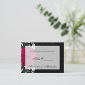 Carte De Placement Fuchsia Scroll Gerbera Daisy avec noir et blanc (Debout devant)