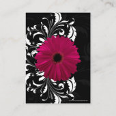 Carte De Placement Fuchsia Scroll Gerbera Daisy avec noir et blanc (Dos)