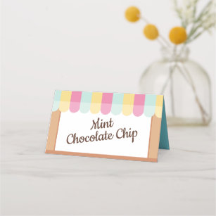 Carte De Placement Fun Bright Ice Cream Parlor Awning Anniversaire