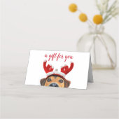 Carte De Placement Fun mignon Chien Reindeer Headband Christmas Carte (Devant)