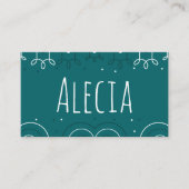 Carte De Placement Fun Noël Turquoise (Devant)