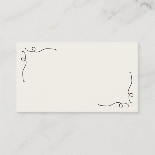 Carte De Placement Fun Whimsical Main tiré Mariage français Nom plat (Devant)