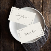 Carte De Placement Fun Whimsical Main tiré Mariage français Nom plat