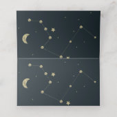 Carte De Placement Galaxy Constellation Mariage Étoile Dorée Lune Feu (Intérieur déplié)