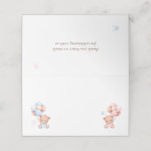 Carte De Placement Garçon Fille Twins Teddy Baby shower Ours Blank (Extérieur déplié)