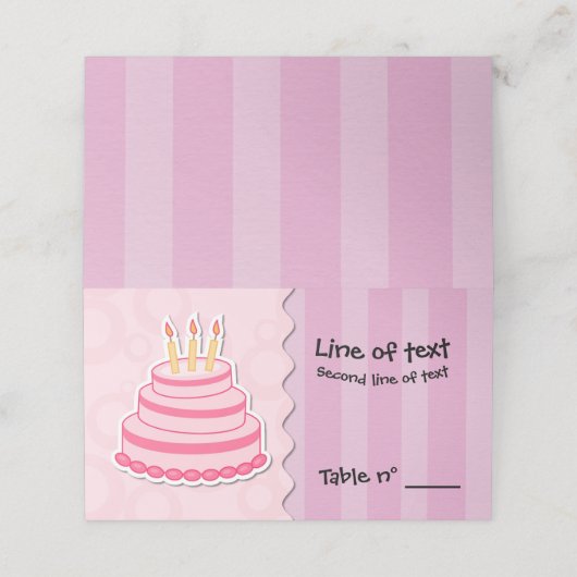 Carte De Placement Gâteau d'anniversaire (Extérieur déplié)