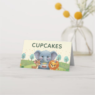 Carte De Placement Gâteaux d'anniversaire mignons aux animaux de la f