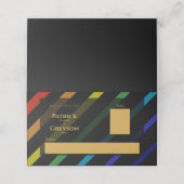 Carte De Placement Gay Men Wedding Elegant Rainbow (Extérieur déplié)