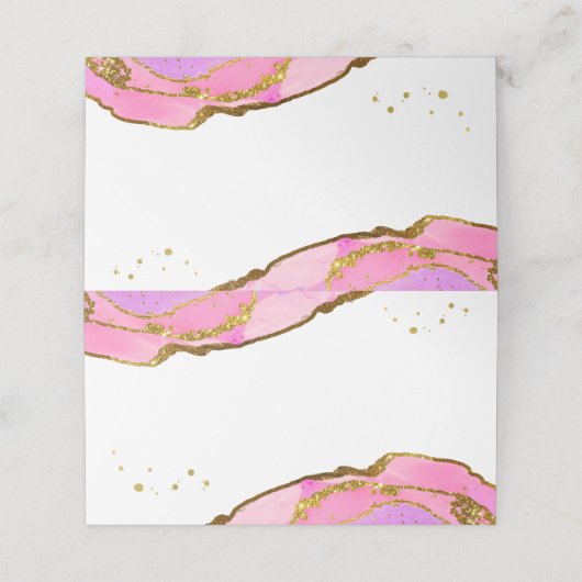 Carte De Placement Géode et or rose et bleu | Mariage (Extérieur déplié)