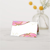 Carte De Placement Géode et or rose et bleu | Mariage (Devant)