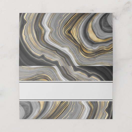 Carte De Placement Géode moderne Gold & Grey Agate (Extérieur déplié)