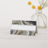 Carte De Placement Géode moderne Gold & Grey Agate (Devant)