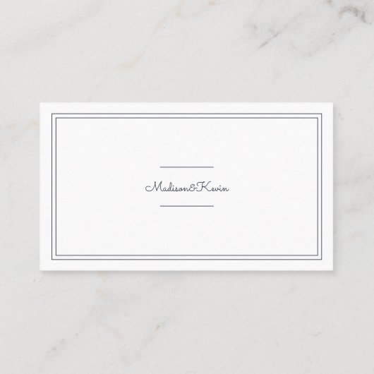 Carte De Placement Géométrique moderne | Mariage bleu simple (Dos)