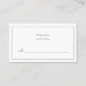 Carte De Placement Géométrique moderne | Mariage bleu simple (Devant)