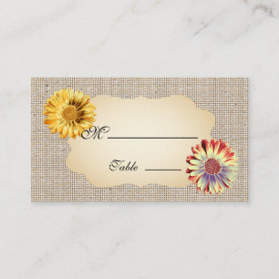 Carte De Placement Gerbera Daisy Gold Place Card pour Mariage d'occas
