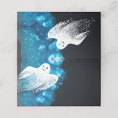 Carte De Placement Ghost Happy Halloween Elégante Party Place Card (Extérieur déplié)