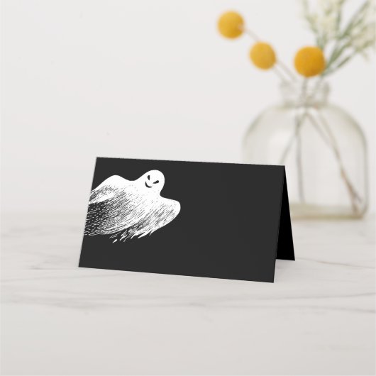 Carte De Placement Ghost Happy Halloween Party Place Card (Devant)
