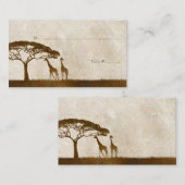 Carte De Placement Giraffe africaine Brown et ivoirienne Mariage Cart (Devant / Derrière)
